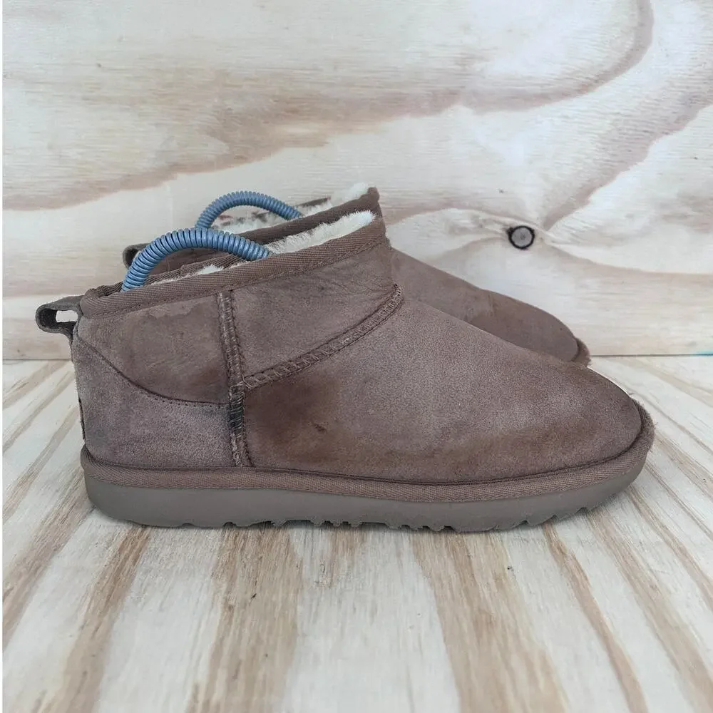 UGG Australia-Classic Ultra Mini -Boots -Brown -Kids Big Girl's -6 -S/N 1130750K